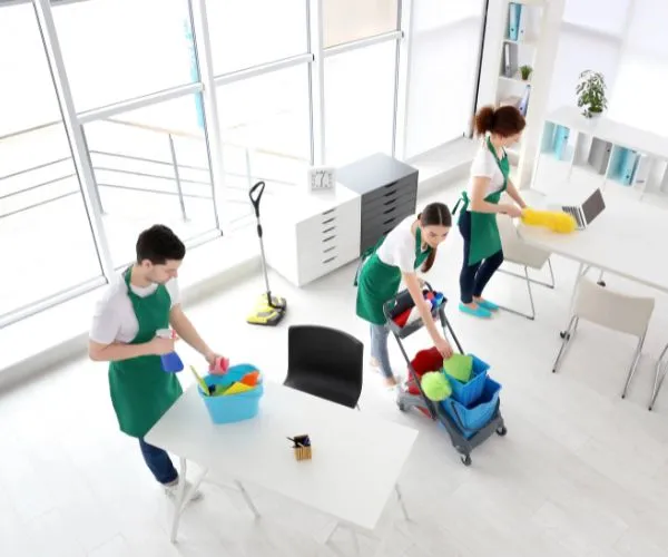 Childcare Cleaning Professional with Cleaning Supplies