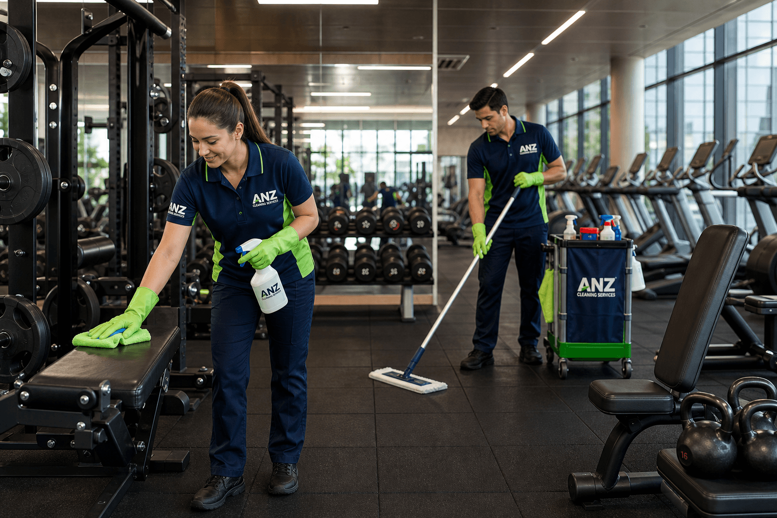Gym cleaning Sydney — ANZ Cleaning Services fitness centre equipment sanitisation and floor care