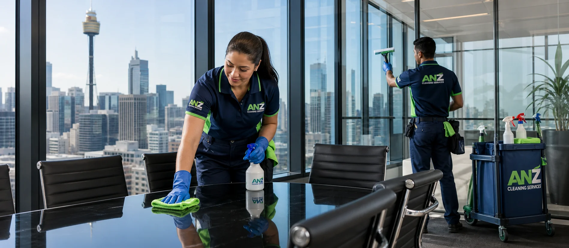 Eco-friendly commercial cleaning in Sydney CBD — ANZ Cleaning Services using non-toxic, sustainable products