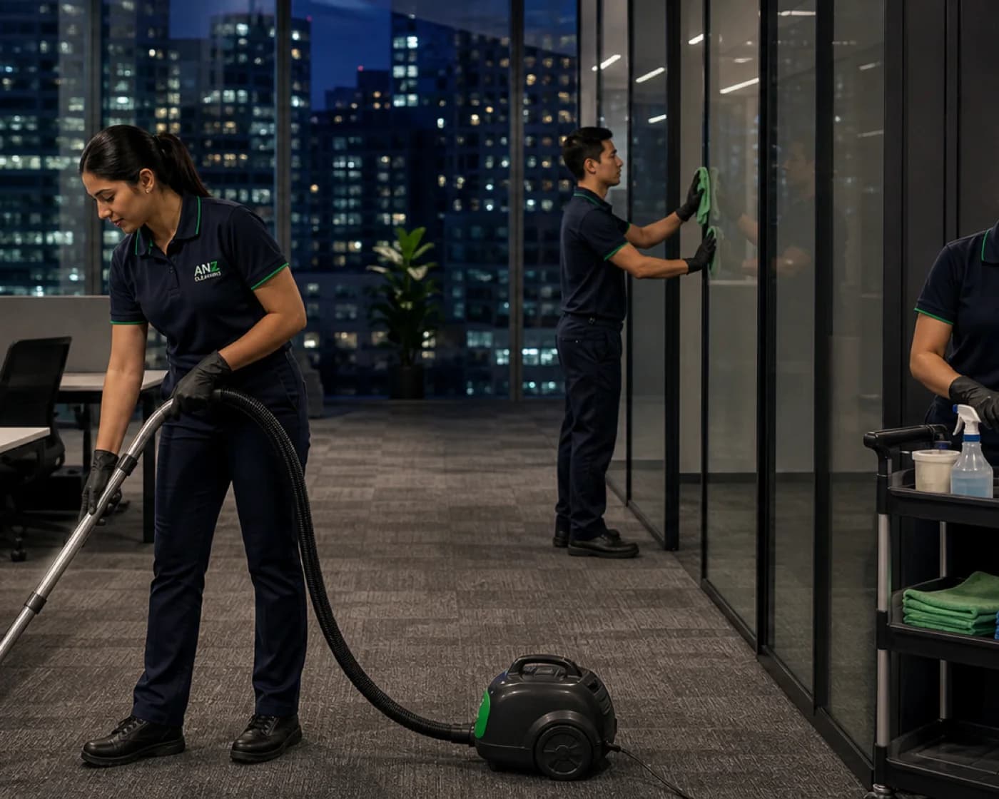 ANZ night shift commercial cleaning team Sydney CBD office