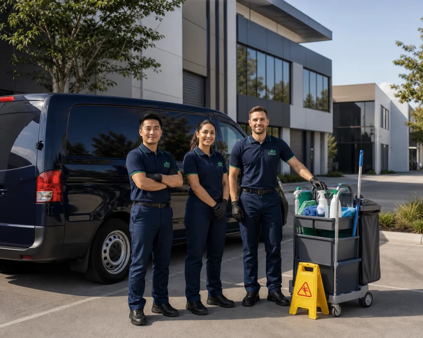 ANZ commercial cleaning team and van across Sydney Western Sydney